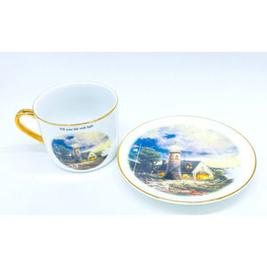 Thomas Kinkade Cup & Saucer Set A Light In The Storm Decorative‎ Teleflora
